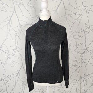 Mountain Warehouse Charcoal 100% Merino Wool Half Zip Pullover